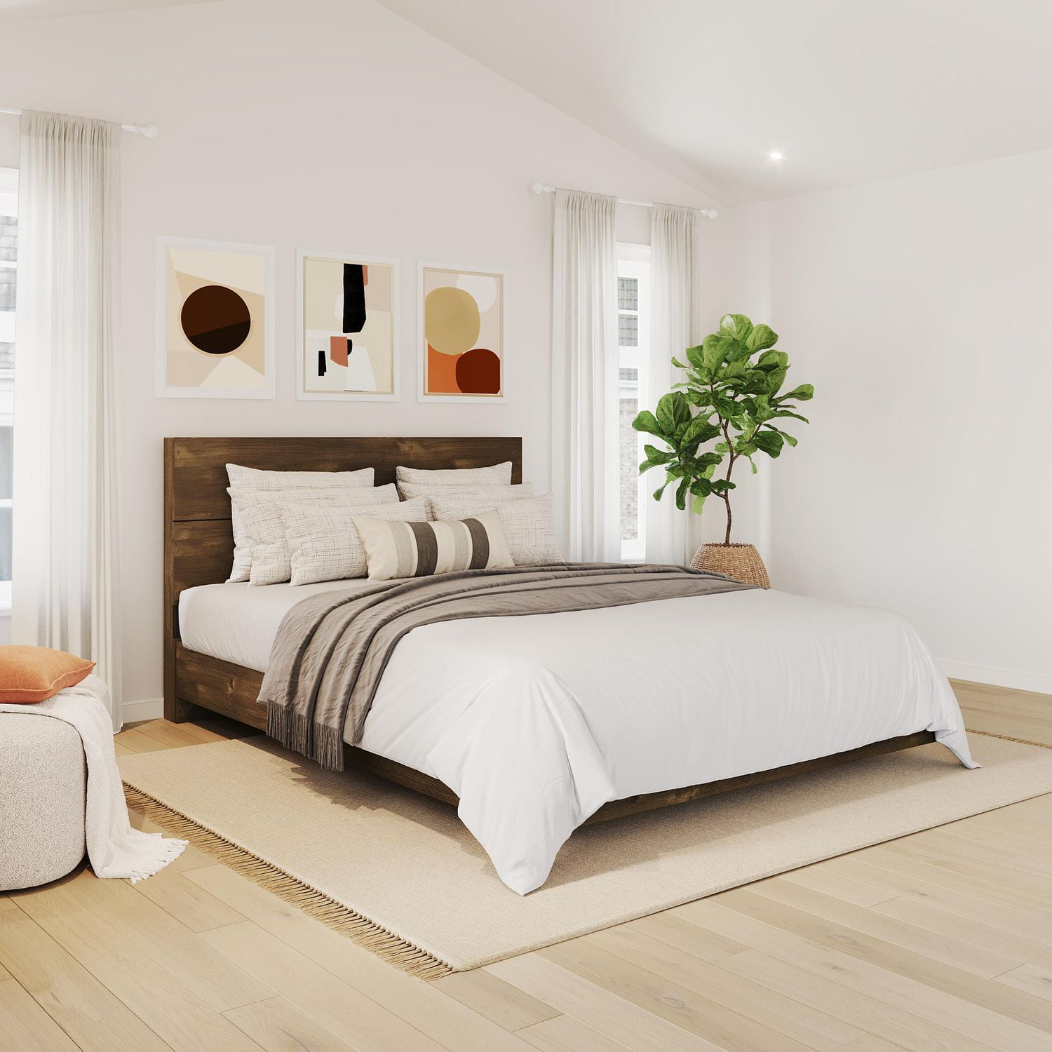 Nexera Nocce Queen Truffle Headboard And Platform Bed Canada