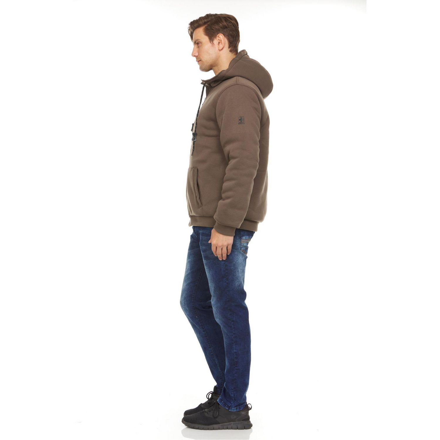 Mens Swiss Tech Reversible Hooded Fleece to Puffer Jacket