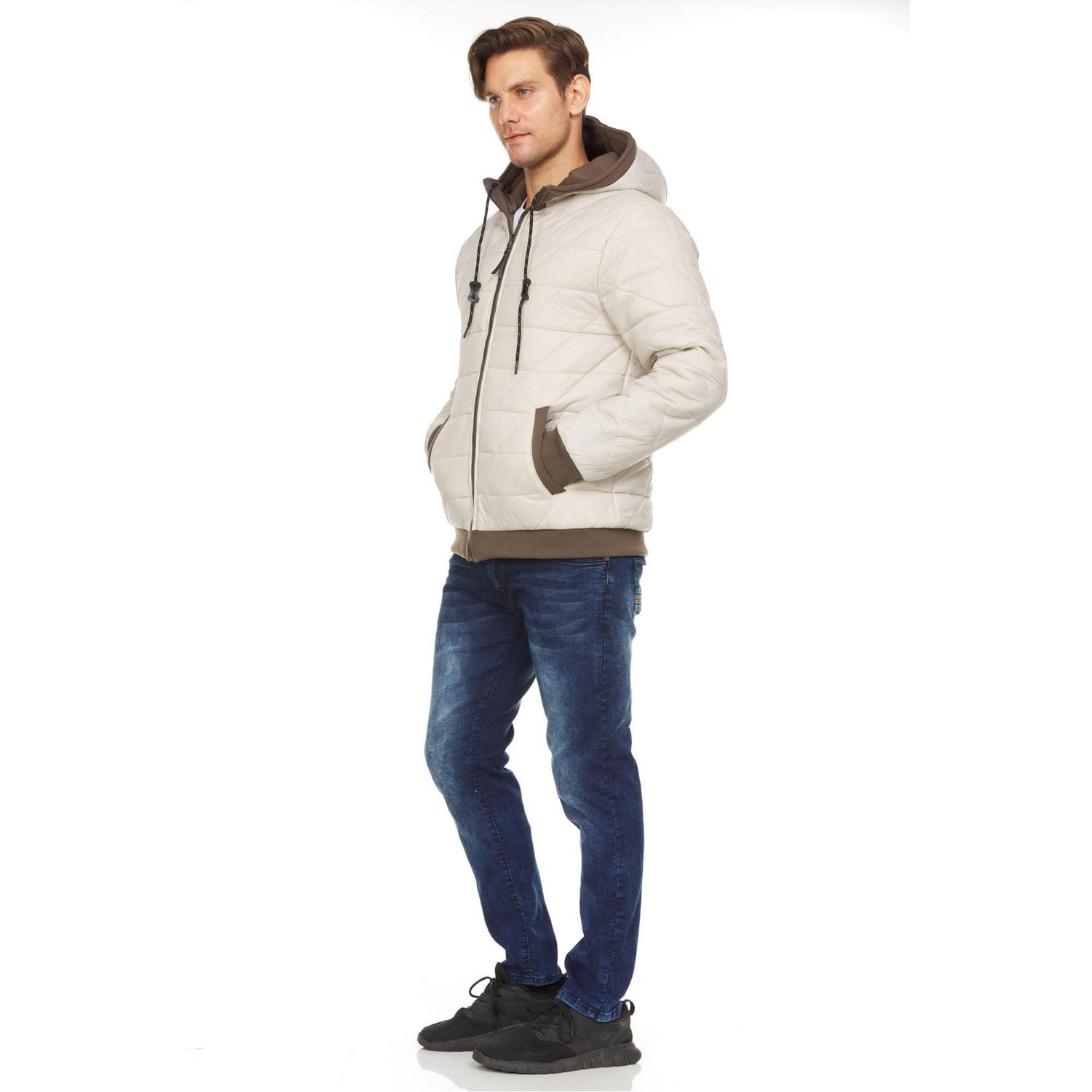 Mens Swiss Tech Reversible Hooded Fleece to Puffer Jacket