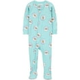 thumbnail image 1 of Carter's Child of Mine Infant Girl 1pc PJ-Blue Floral, 1 of 3