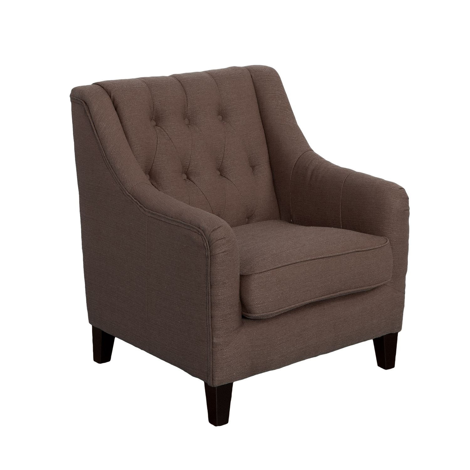 CorLiving Dana Diamond Brown Linen Fabric Tufted Accent Chair Walmart