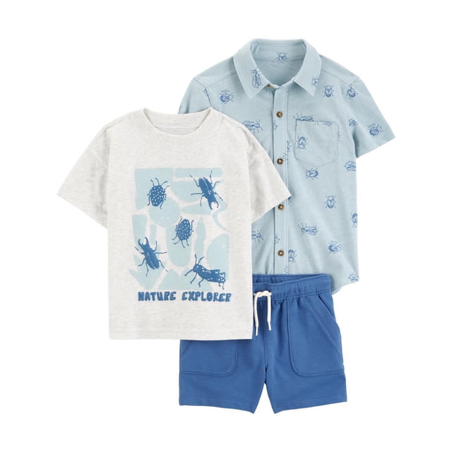 Carter's Child of Mine Toddler Boys' Blue Bugs 3 Piece Set