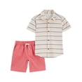 thumbnail image 1 of Carter's Child of Mine Toddler Boys' Red Stripe 2-Piece Short Set, 1 of 3