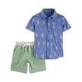 thumbnail image 1 of Carter's Child of Mine Toddler Boys' Blue Cactus 2-Piece Short Set, 1 of 3