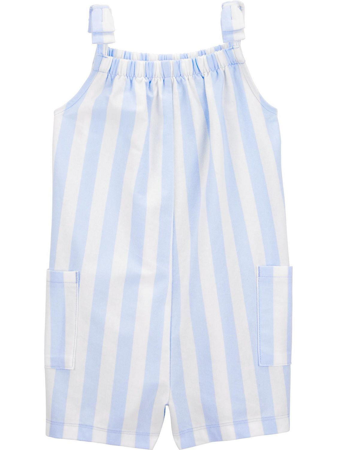 Carter's Child of Mine Toddler Girls' Blue and White Stripe Romper