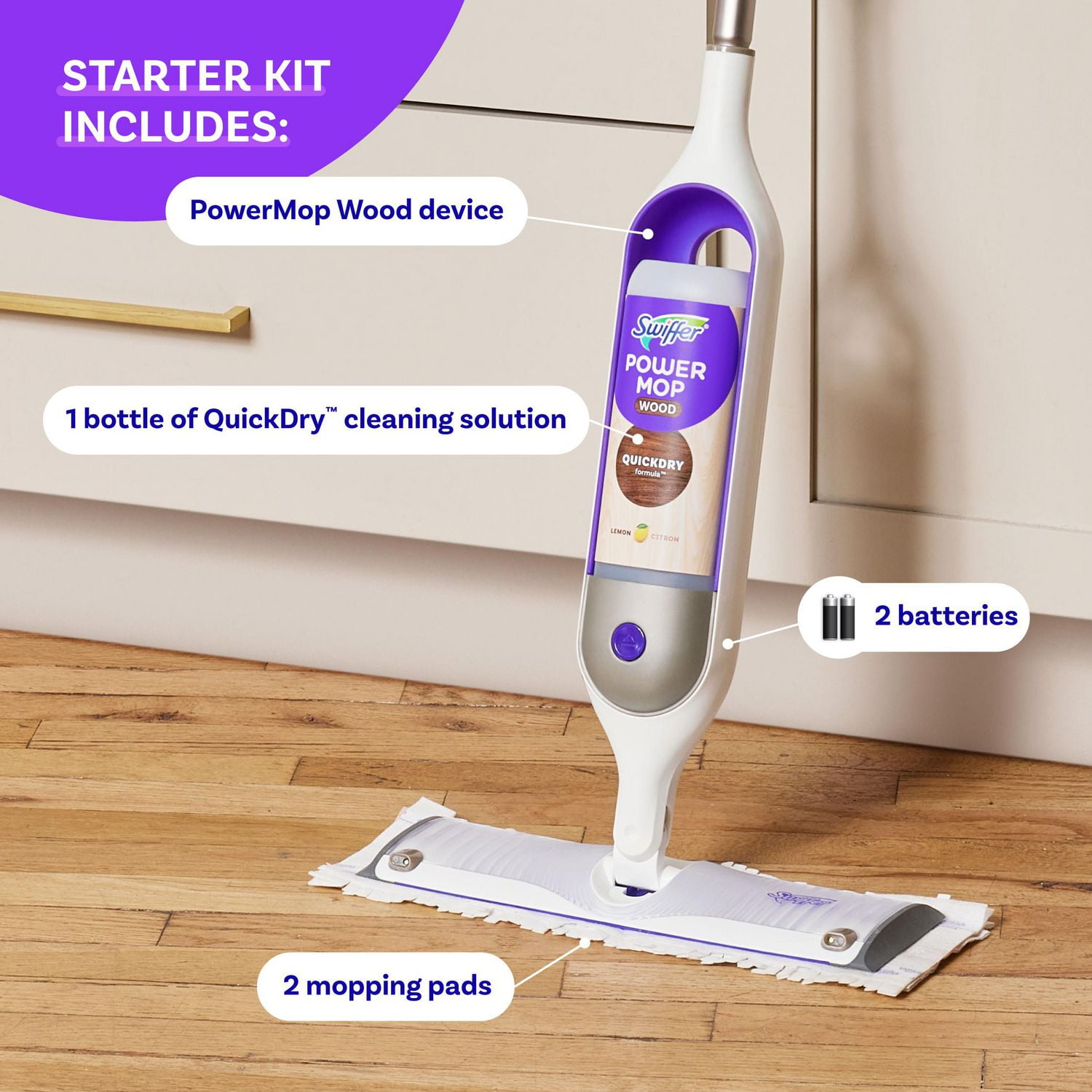 Swiffer PowerMop Wood QuickDry with Lemon Scent