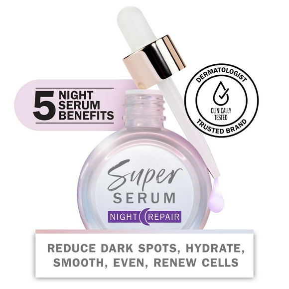 Olay Super Serum Night Repair with Salicylic Acid, Niacinamide, Lactic Acid, and Glycerin Peptide, 30ML