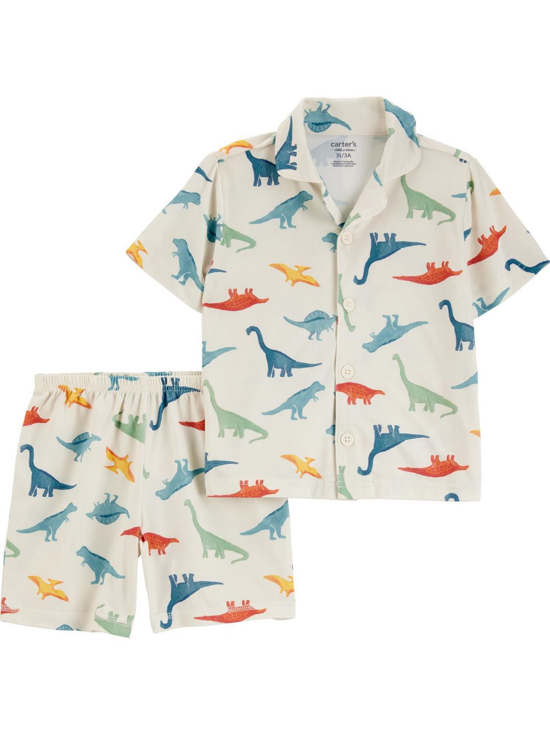 Carter's Child of Mine Baby and Toddler Boys' Multi Dino 2-Piece Pajama Set, Sizes 6-9M