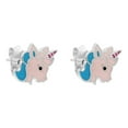 thumbnail image 1 of Quintessential Sterling Silver Enamelled Unicorn Stud, 1 of 1