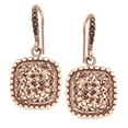 thumbnail image 1 of Quintessential Sterling Silver Square Rose Crystals Drop Earrings, 1 of 2