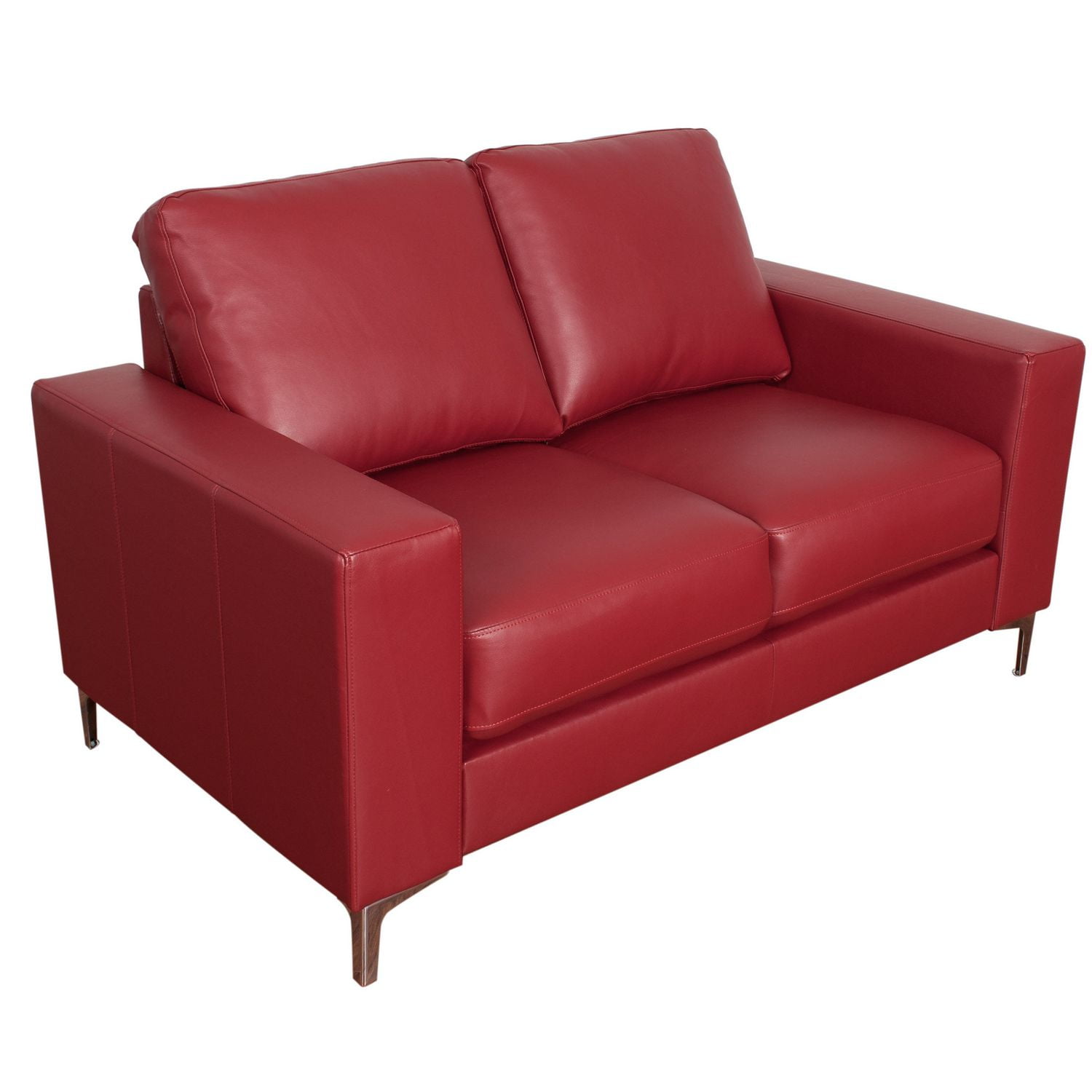 CorLiving Cory Red Bonded Leather Loveseat Walmart Canada