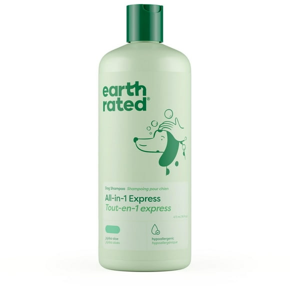 Earth Rated All-in-1 Express Shampoo, All Coat Types, Gentle and Hypoallergenic, Jojoba Aloe Scent, 1 x 473 mL Express Dog Shampoo