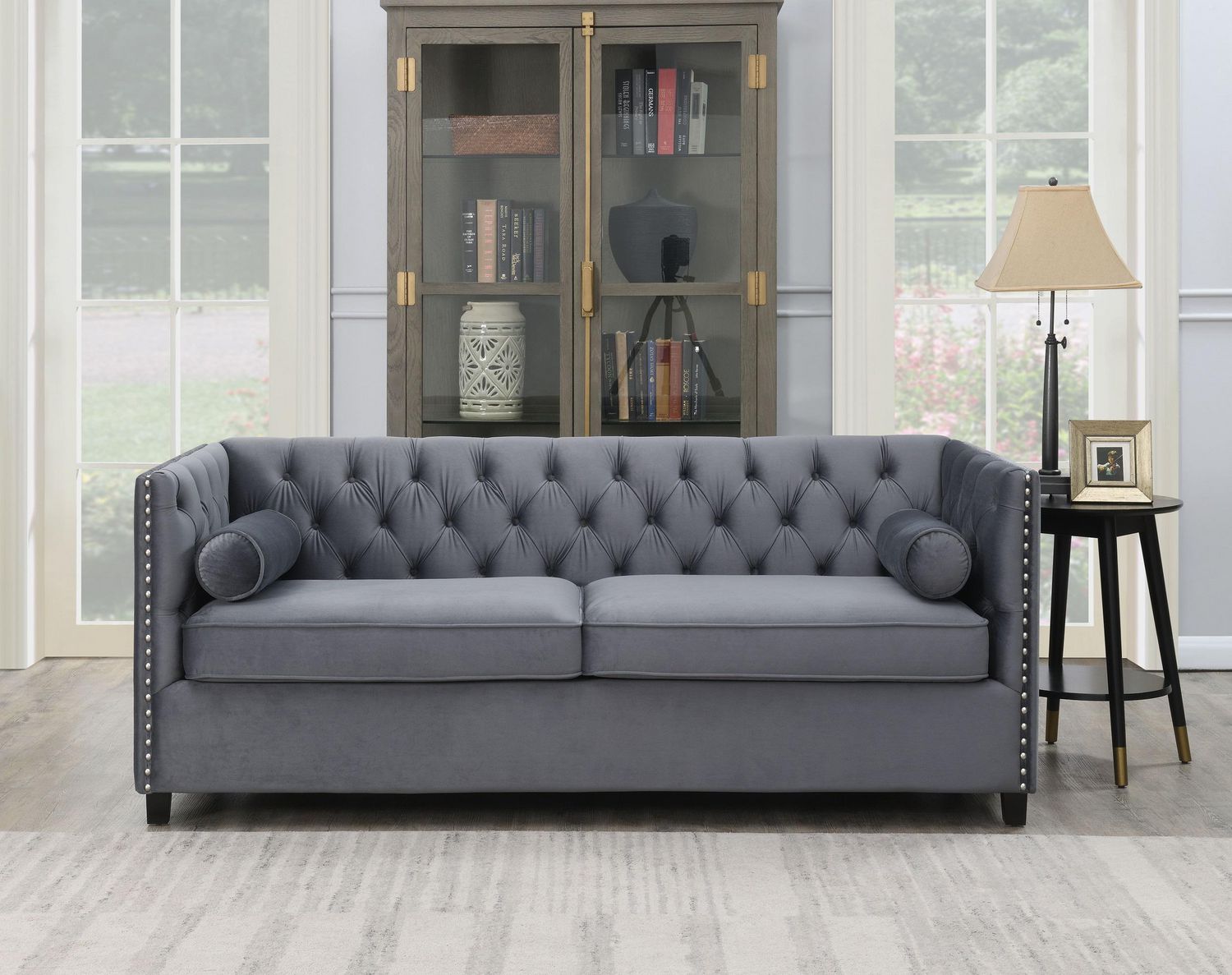 Topline Home Furnishing Grey Velvet Sofa Bed | Walmart Canada