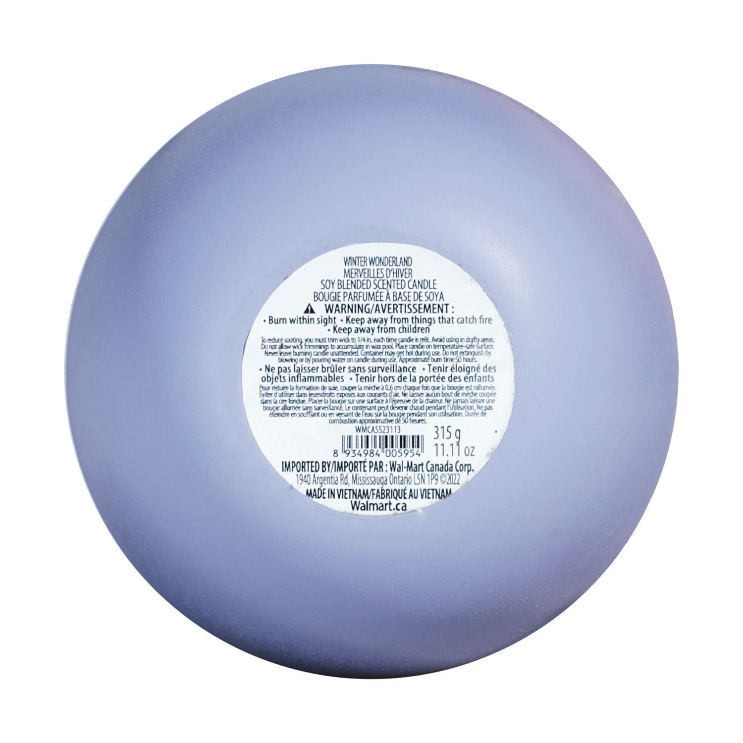 Aroma Light 11.11oz Winter Wonderland Soy Wax Blended Scented Candle