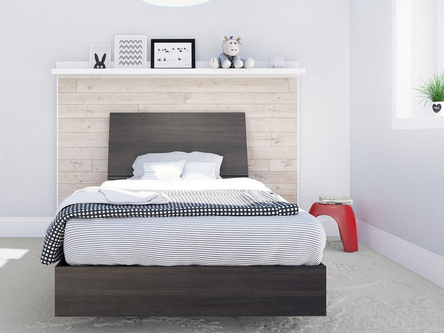 Nexera Tribeca Twin Size Ebony Heaboard and Platform Bed Walmart Canada