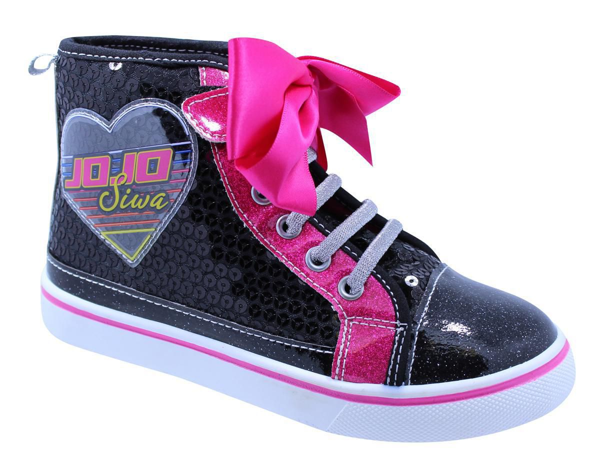 Jojo Siwa Nickelodeon High Top Sneakers Chaussures filles taille 10 paillettes NEUF avec étiquettes