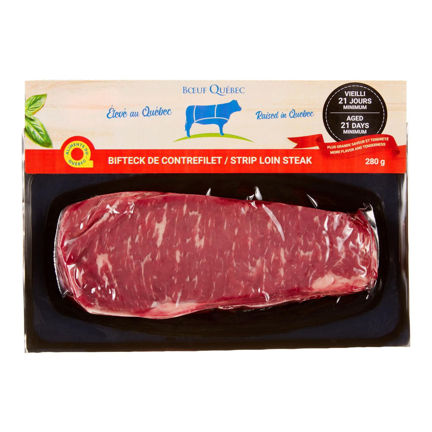 Bifteck de contrefilet Bœuf Québec 280g