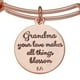 Bracelet rigide à breloque fleur cristalline Grandma Love this Life – image 2 sur 2
