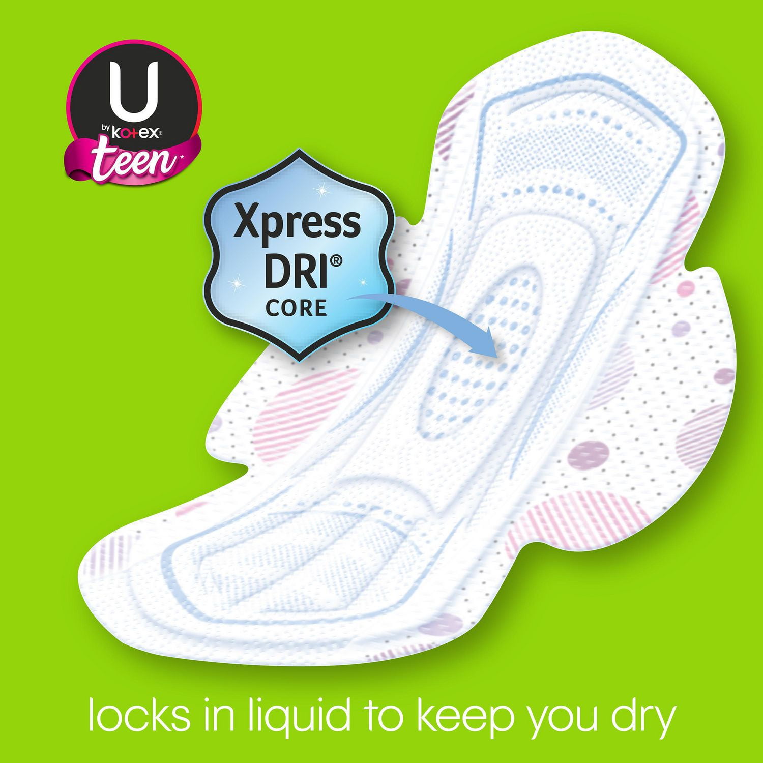U by Kotex Ultra Thin Teen Pads with Wings, Extra Absorbency, Unscented 