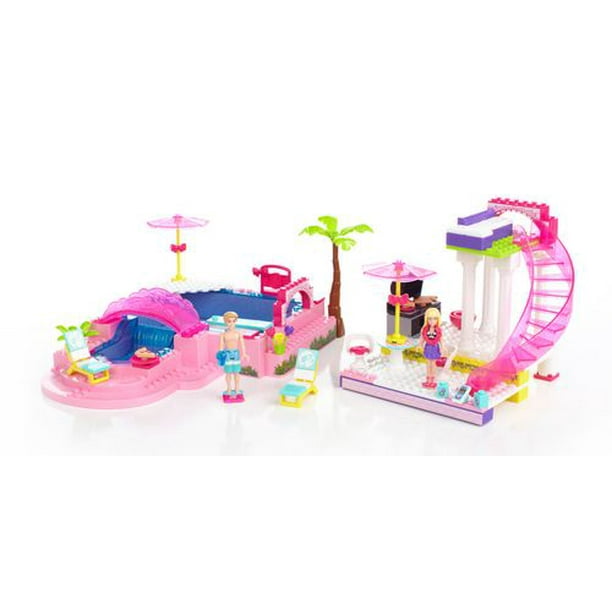 Mega Bloks Barbie Build 'n Play Fab Marina Jet Ski Ken Blocks 80252 254 Pcs  New