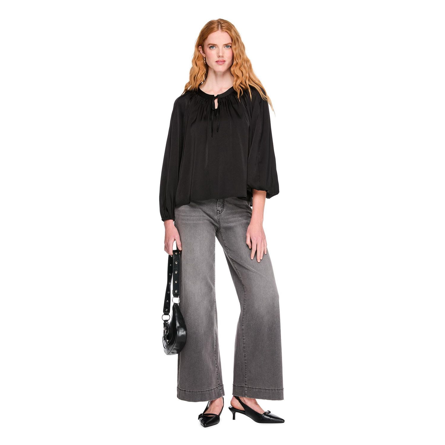 George Women's Satin Tie Blouse