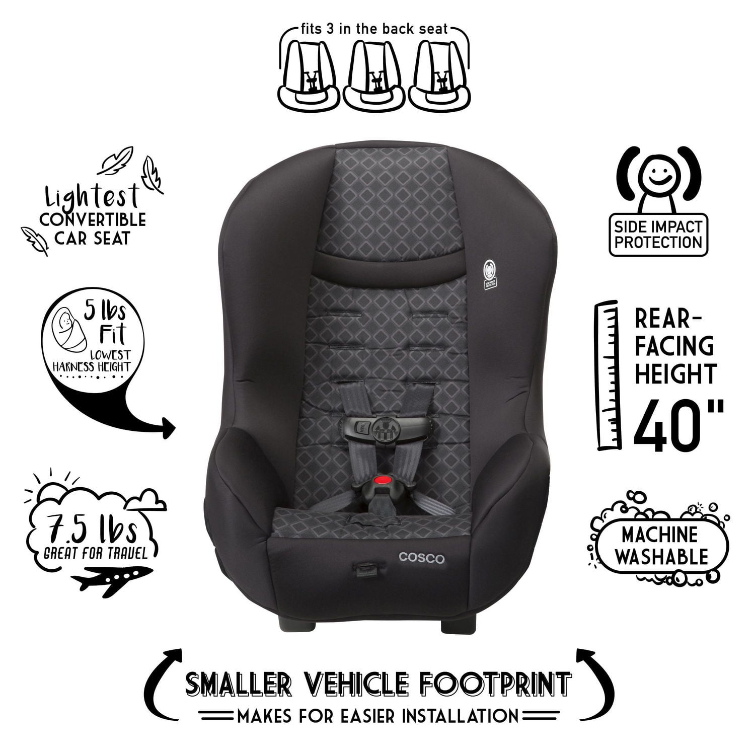 Cosco convertible 2025 car seat walmart