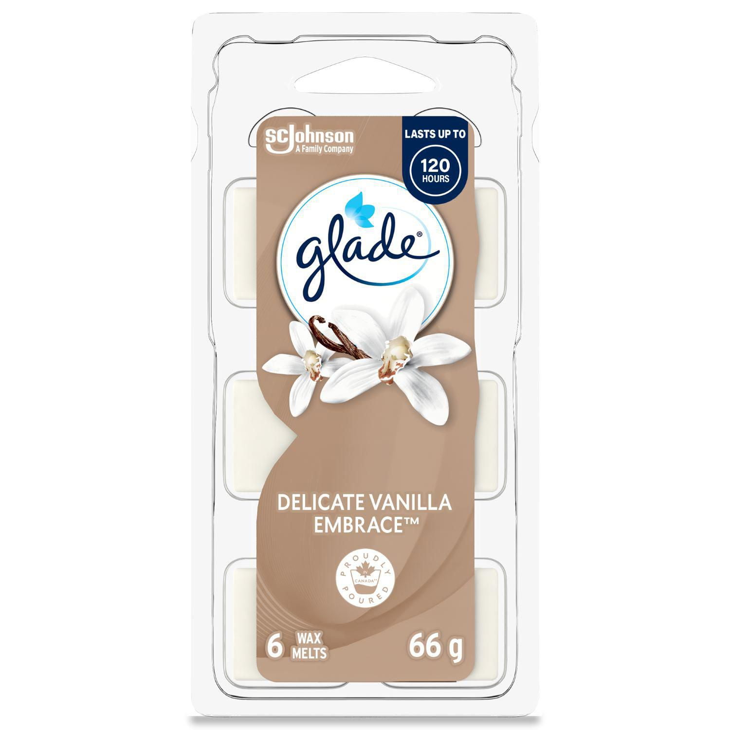 Glade® Wax Melt Air Freshener Refills, Delicate Vanilla Embrace, 6