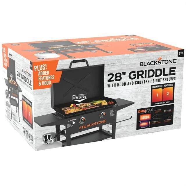 Blackstone 2 Burner 28 Propane Griddle with Hood and Omnivore Griddle Plate Walmart