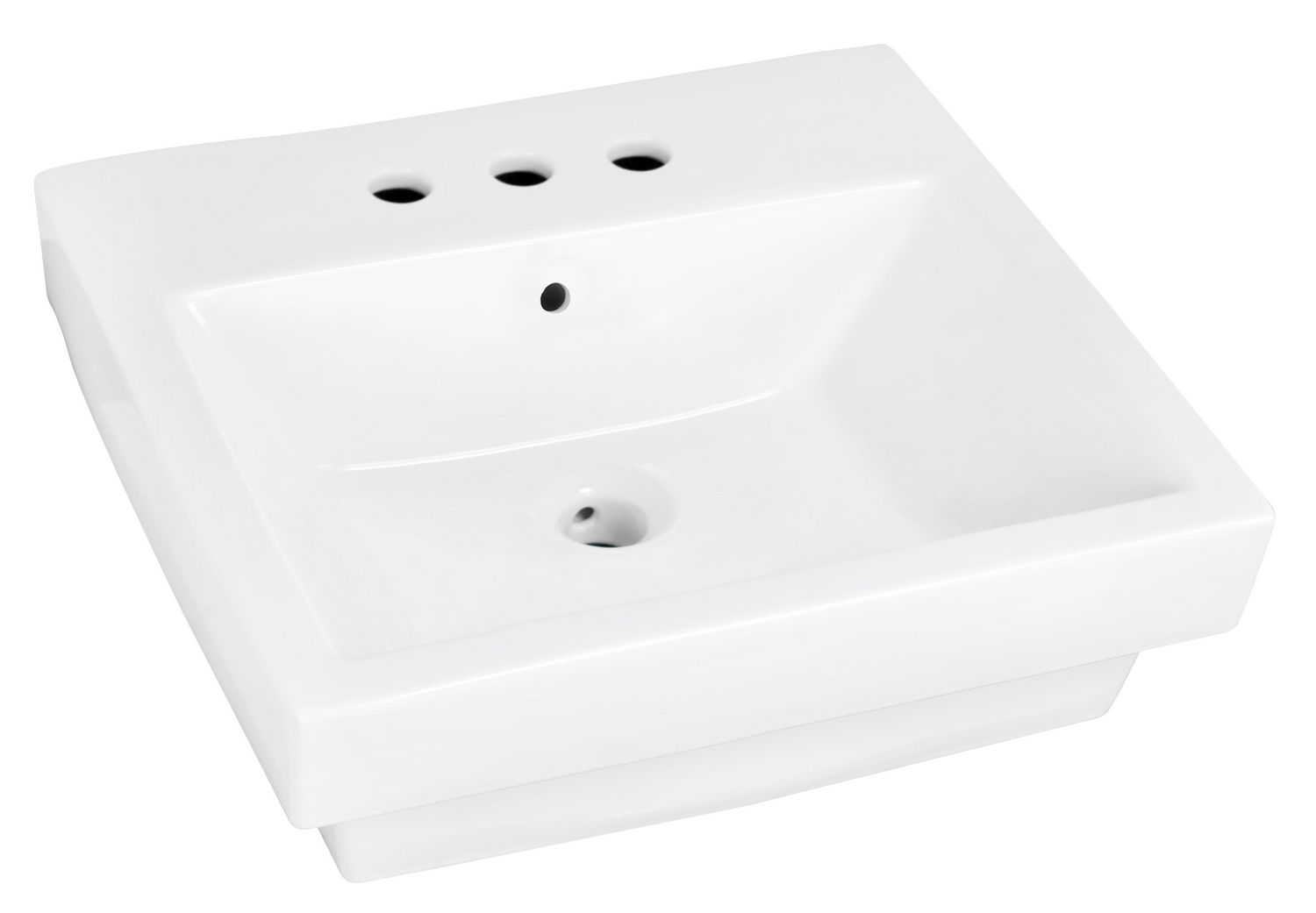 American Imaginations 48-in. W Floor Mount White Vanity Set for 1 Hole Drilling