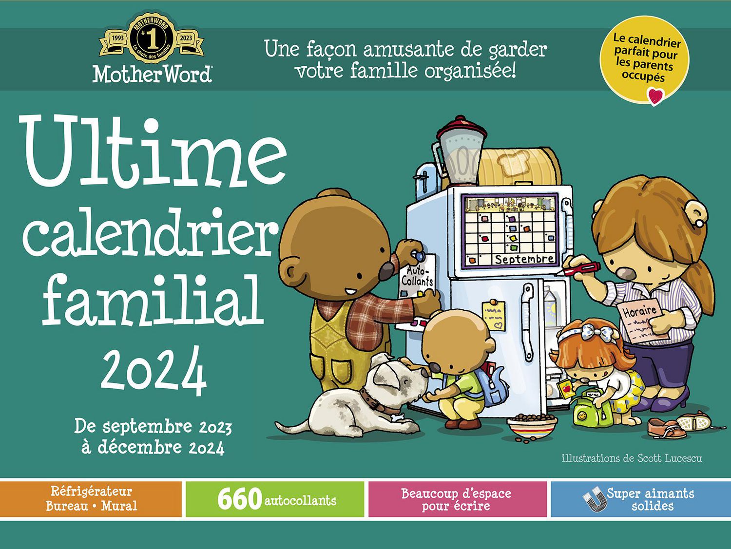 Grand calendrier Motherword Française 2024 Calendrier mural 