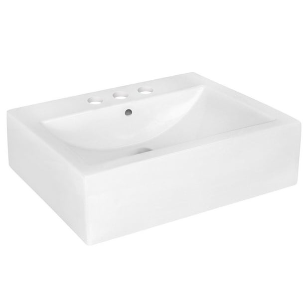 American Imaginations 48-in. W Floor Mount White Vanity Set for 1 Hole Drilling