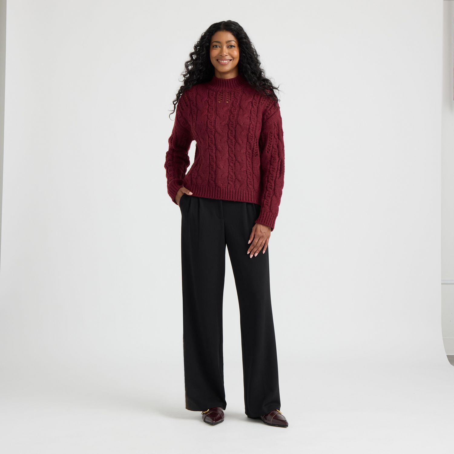 Pull à col montant et manches longues de Mexx pour femmes