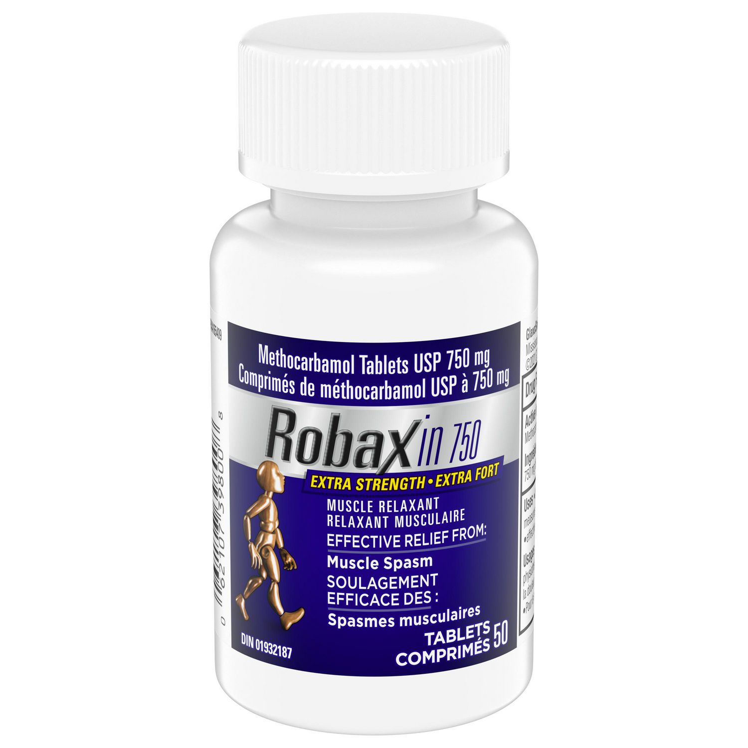 Relaxant musculaire Robaxin 750 Extra Fort, comprimés, emballage de 50