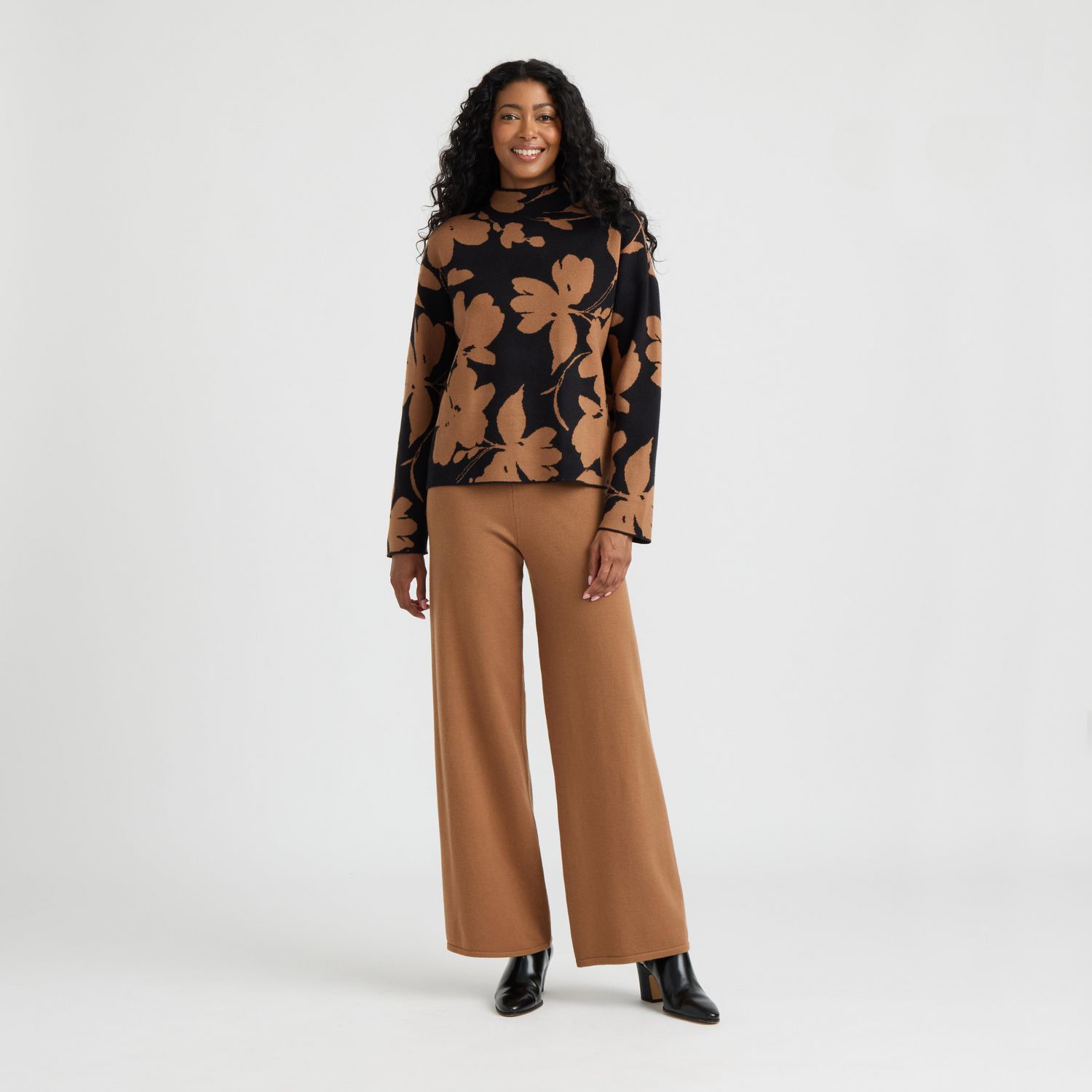 Chandail à manches longues et col cheminée en intarsia de Mexx pour femmes