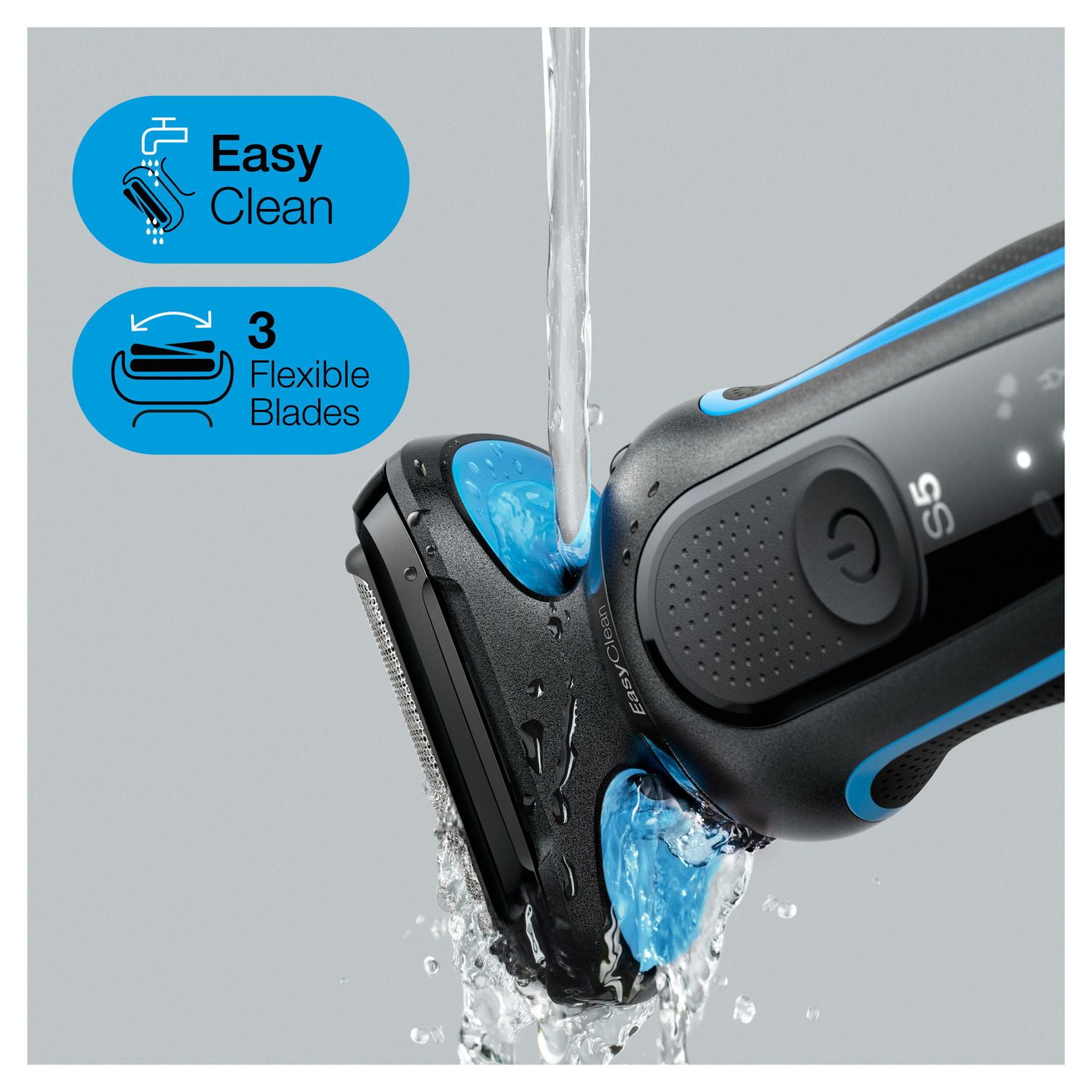 Braun Series 5 EasyClean Wet & Dry Shaver, Blue Black - 50-M1000s, Best  price in Egypt
