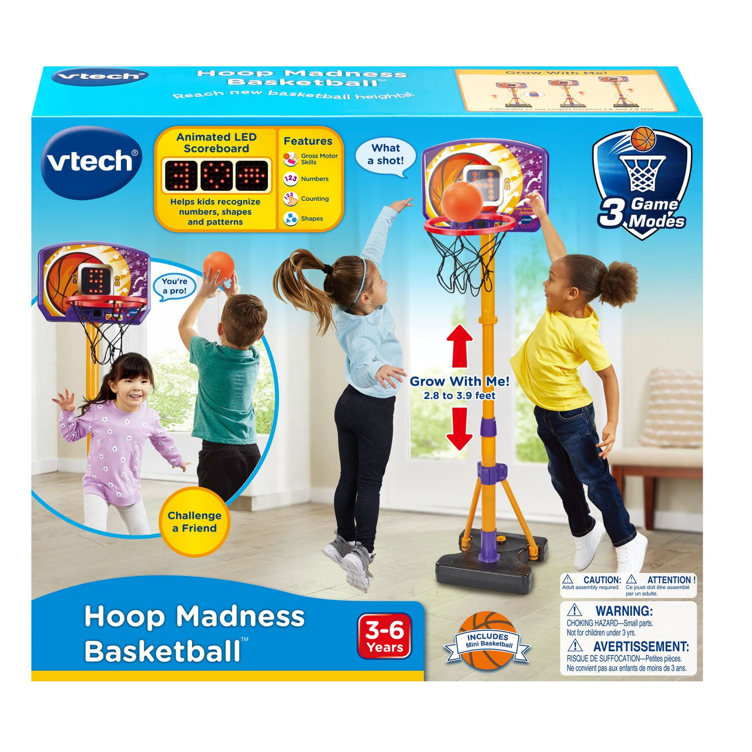 VTech Super panier de basket interactif Version anglaise 3 6 Ans