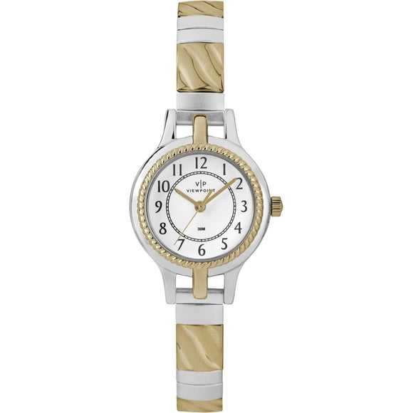 Viewpoint by Timex® Two-Tone Gold Stainless Steel Expansion Band Watch