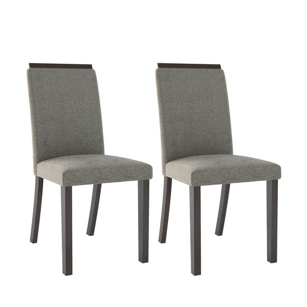 CorLiving Chaises pour salle à manger Bistro en gris, ensemble, ensemble de 2