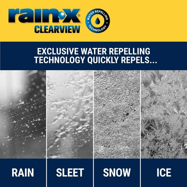 Rain-X 2-en-1 Lave Glace Voiture et Nettoyant Vitre Bain avec Traitement  Anti Pluie Pare Brise Technologie Hydrophobique 500 ml