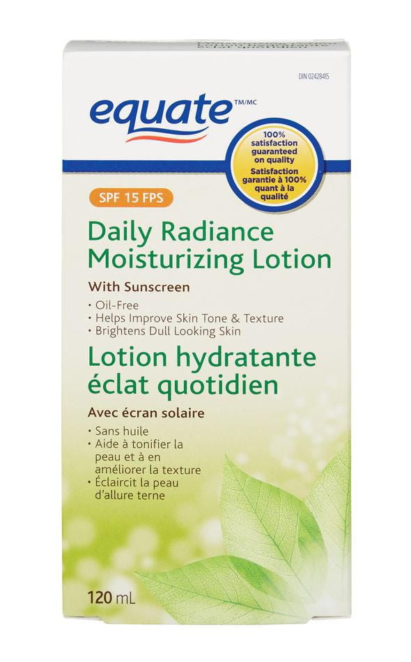 Equate Daily Radiance Moisturizing Lotion with Spf 15 Walmart Canada