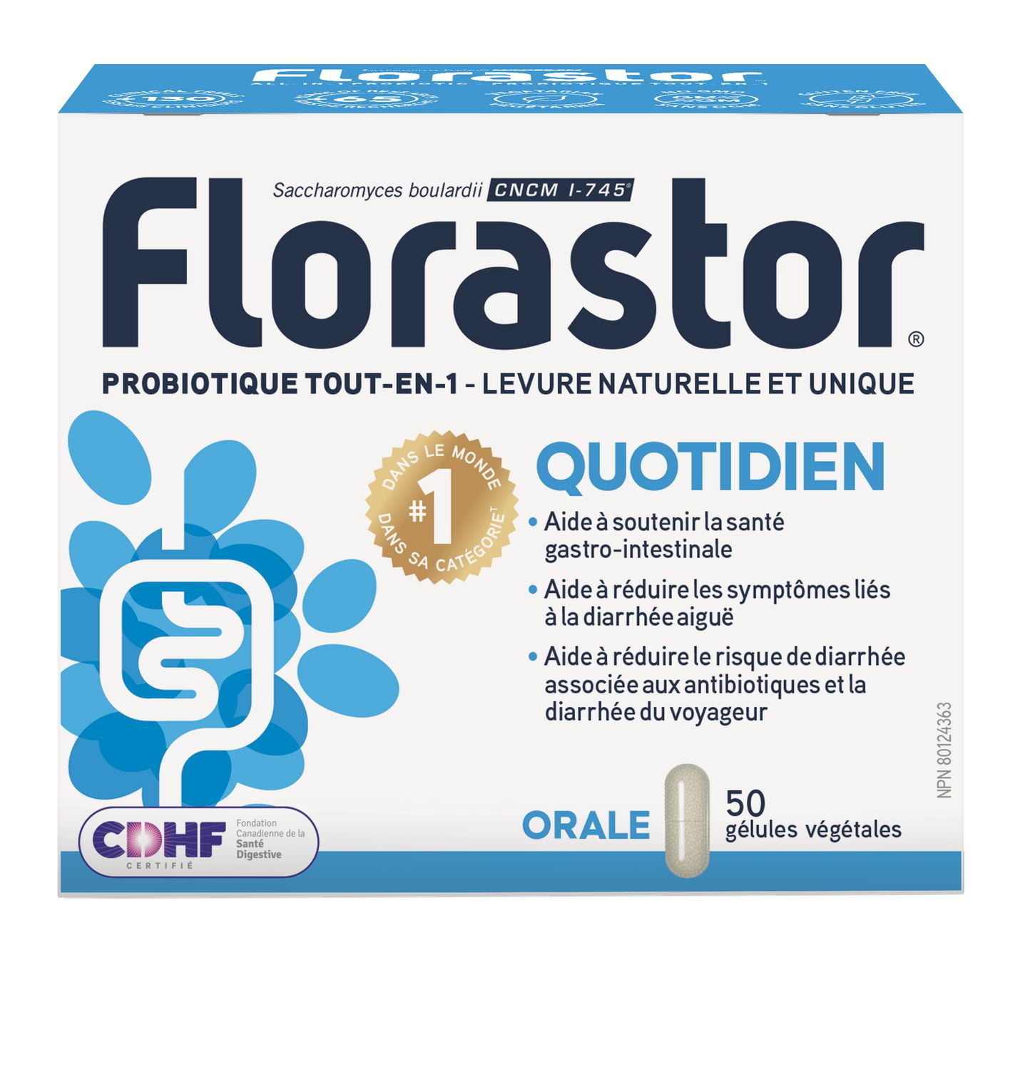 thumbnail image 2 of Florastor Daily Probiotic Supplement for Digestive Health, 50 Capsules, 2 of 7