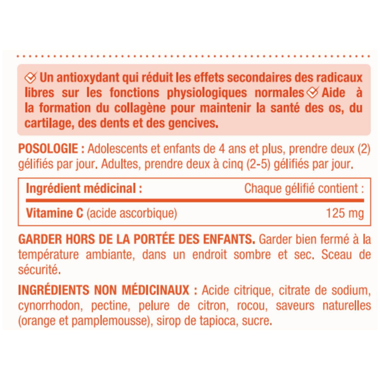 Gélifiés de Vitamine C