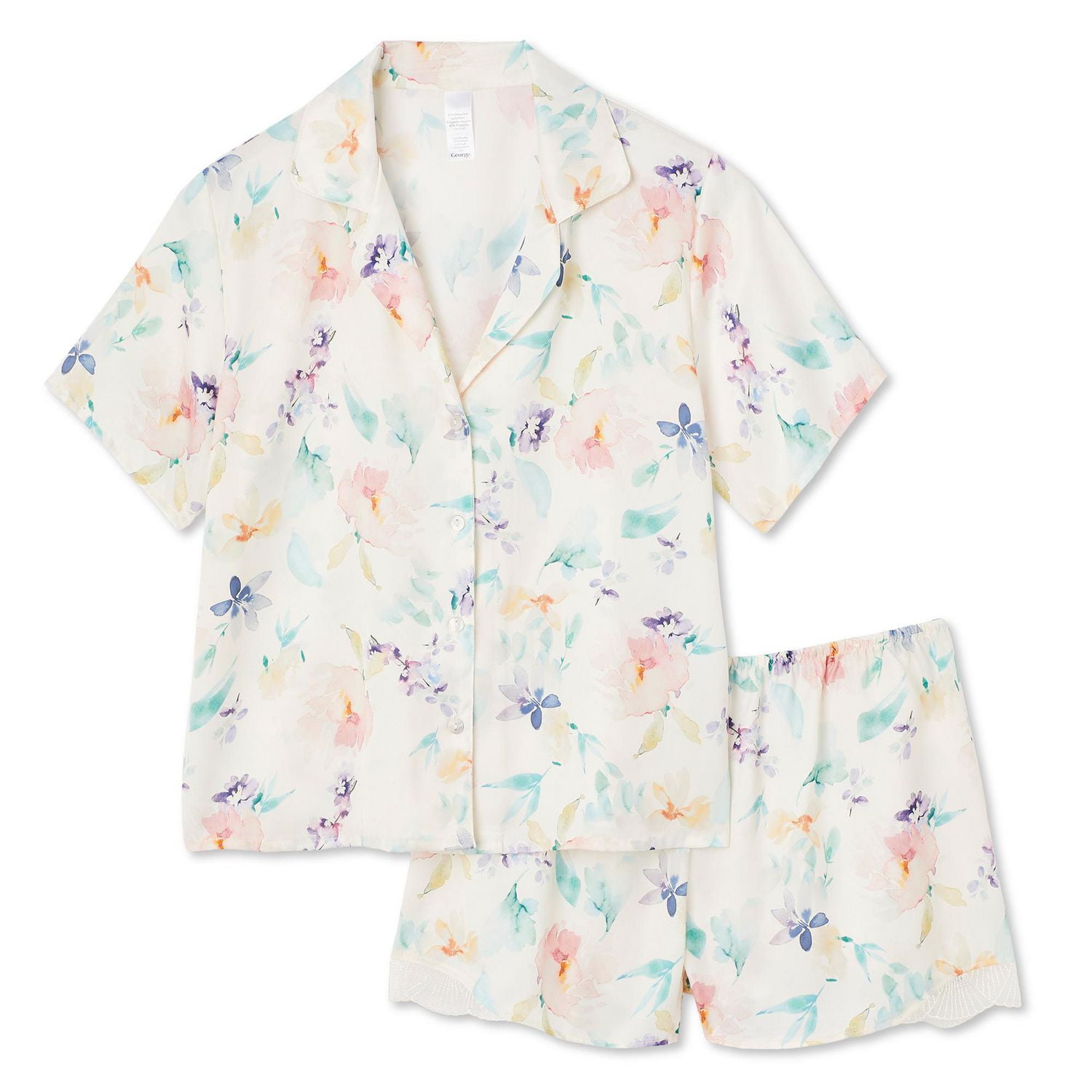 Pyjama 2 pièces en satin George pour femmes