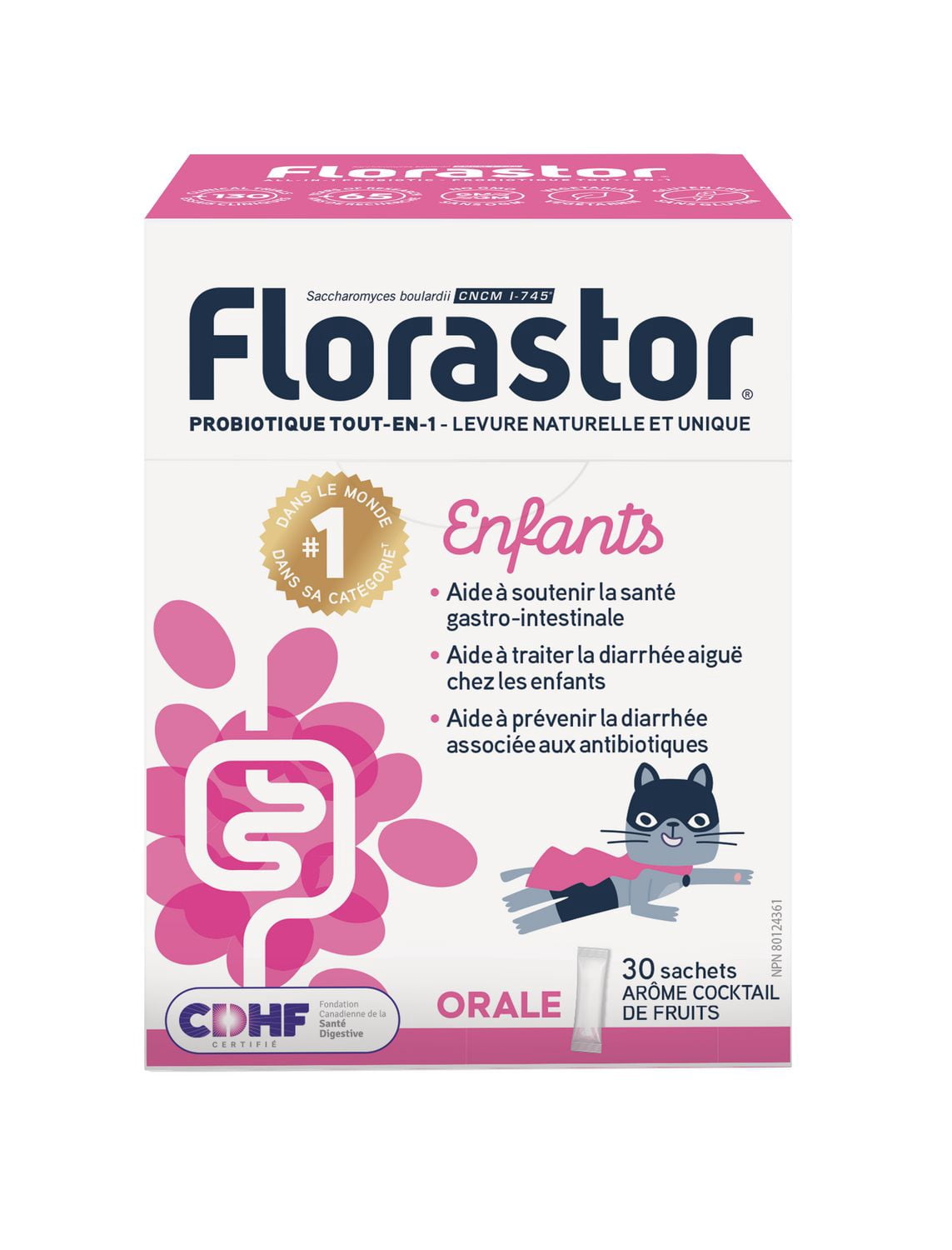 thumbnail image 2 of Florastor Kids Probiotic for Digestive Health, Fruit Punch Flavor Powder Sachets, 30 Count, 3 Months+, 2 of 7