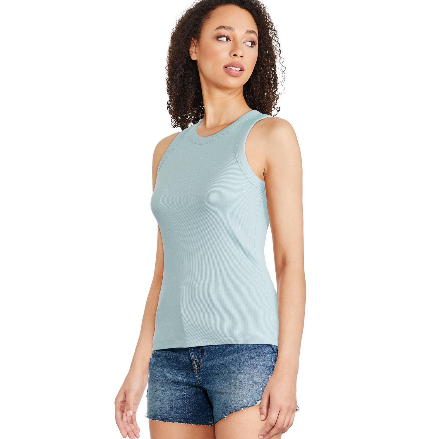George Women's High Neckline Rib Tank