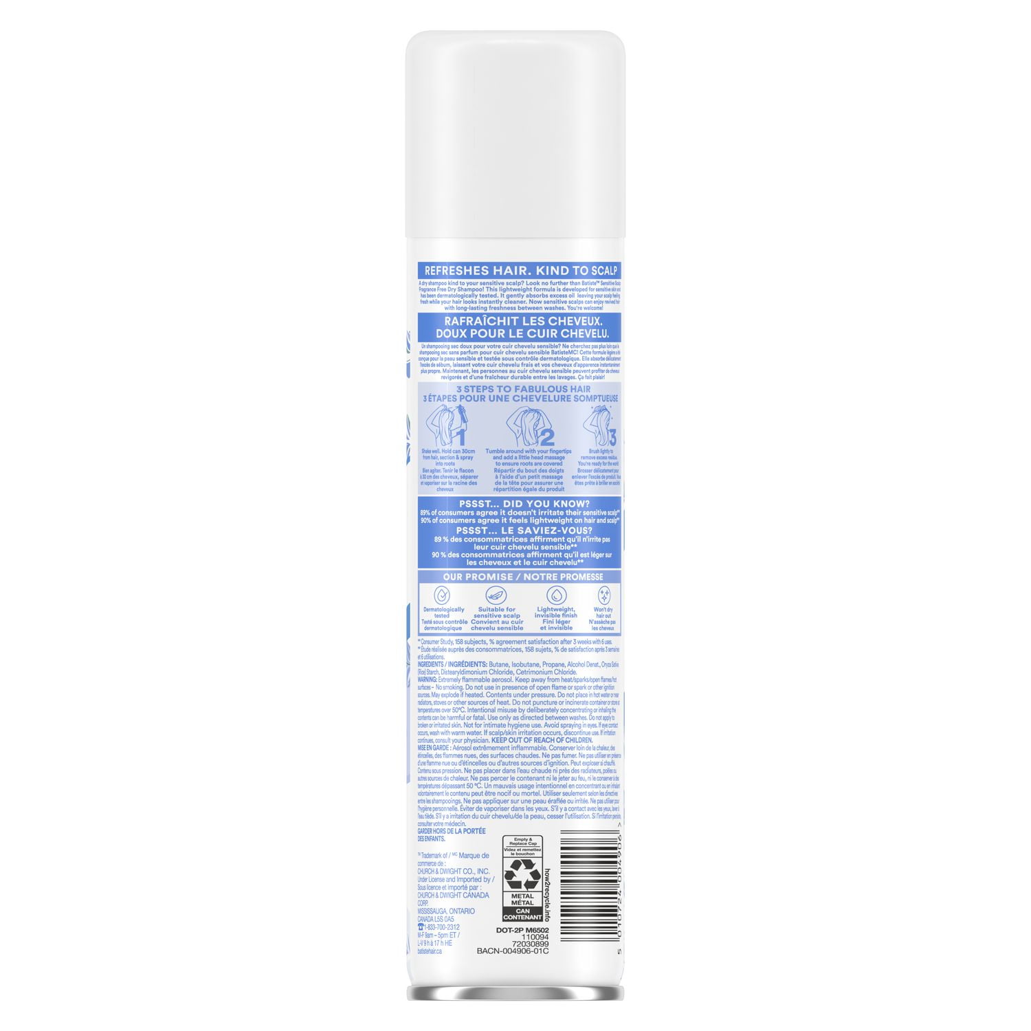 Batiste Sensitive Scalp Unscented Dry Shampoo  200ml, This lightweight formula is developed and suitable for sensitive scalp