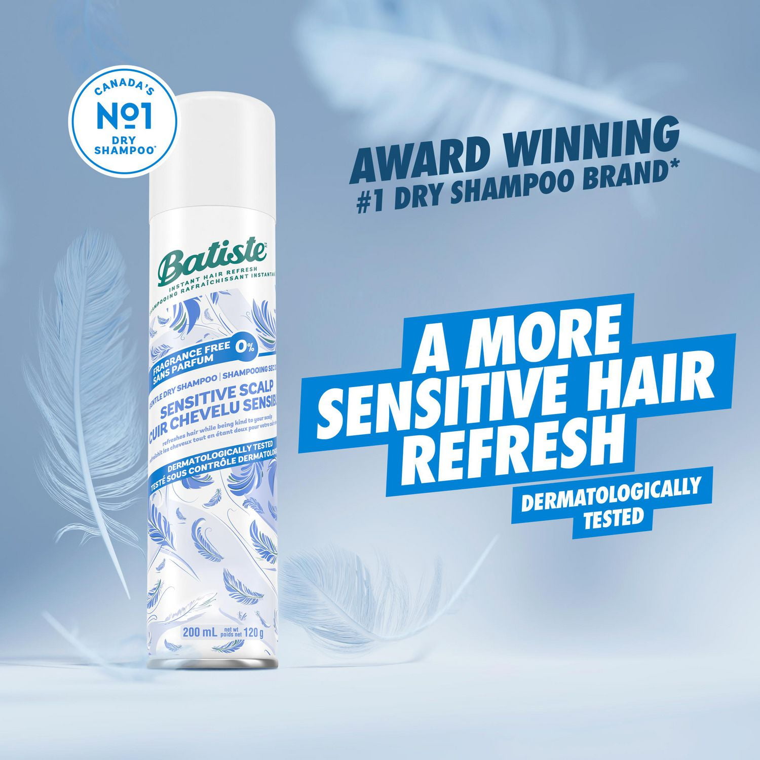 Batiste Sensitive Scalp Unscented Dry Shampoo  200ml, This lightweight formula is developed and suitable for sensitive scalp