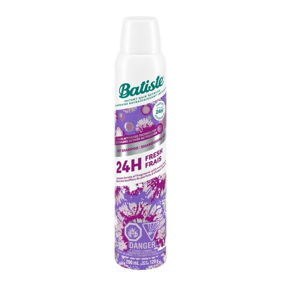 Batiste Touch Activated 24 H Fresh Dry Shampoo, Absorbs Oil in Hair Between Washes, and Releases Bursts of Fragrance that Provides Up to 24 Hours of Freshness with Every Touch, 200ml, BATISTE DRY SHAMPOO 24H FRESH+