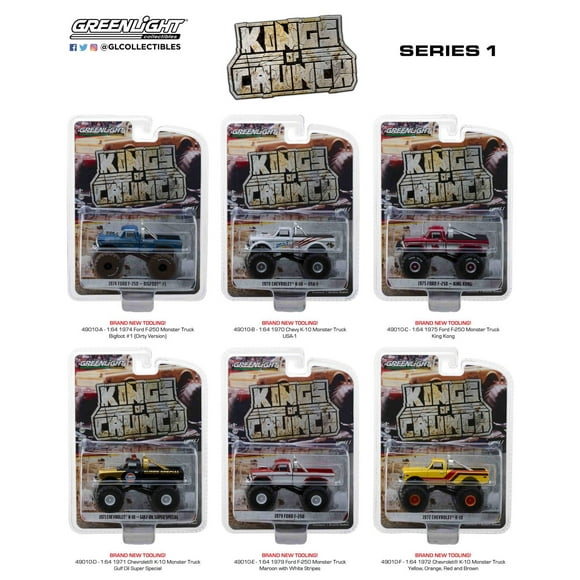 1:64 Kings of Crunch Monster Trucks Die-Cast Vehicles Series 2