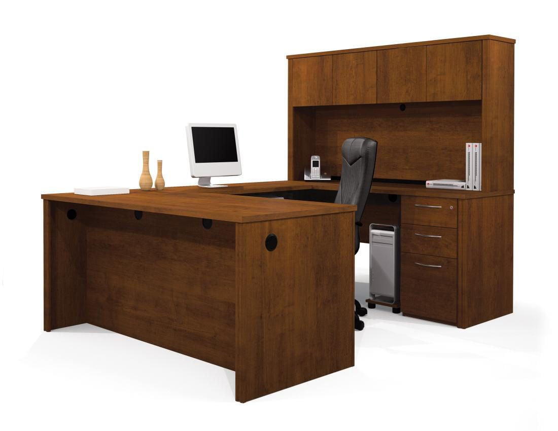 Bestar Embassy 66" Ushaped desk including assembled pedestal Walmart